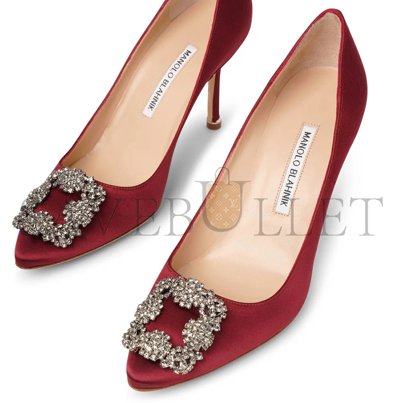 man010 B1ahn*k hangisi 90 dark red satin pumps 9xx-0663-0039